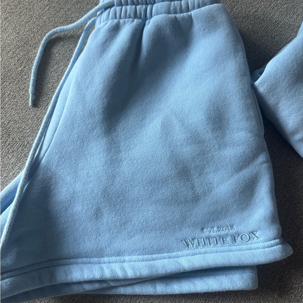 White Fox Boutique Light Blue Sweat Shorts